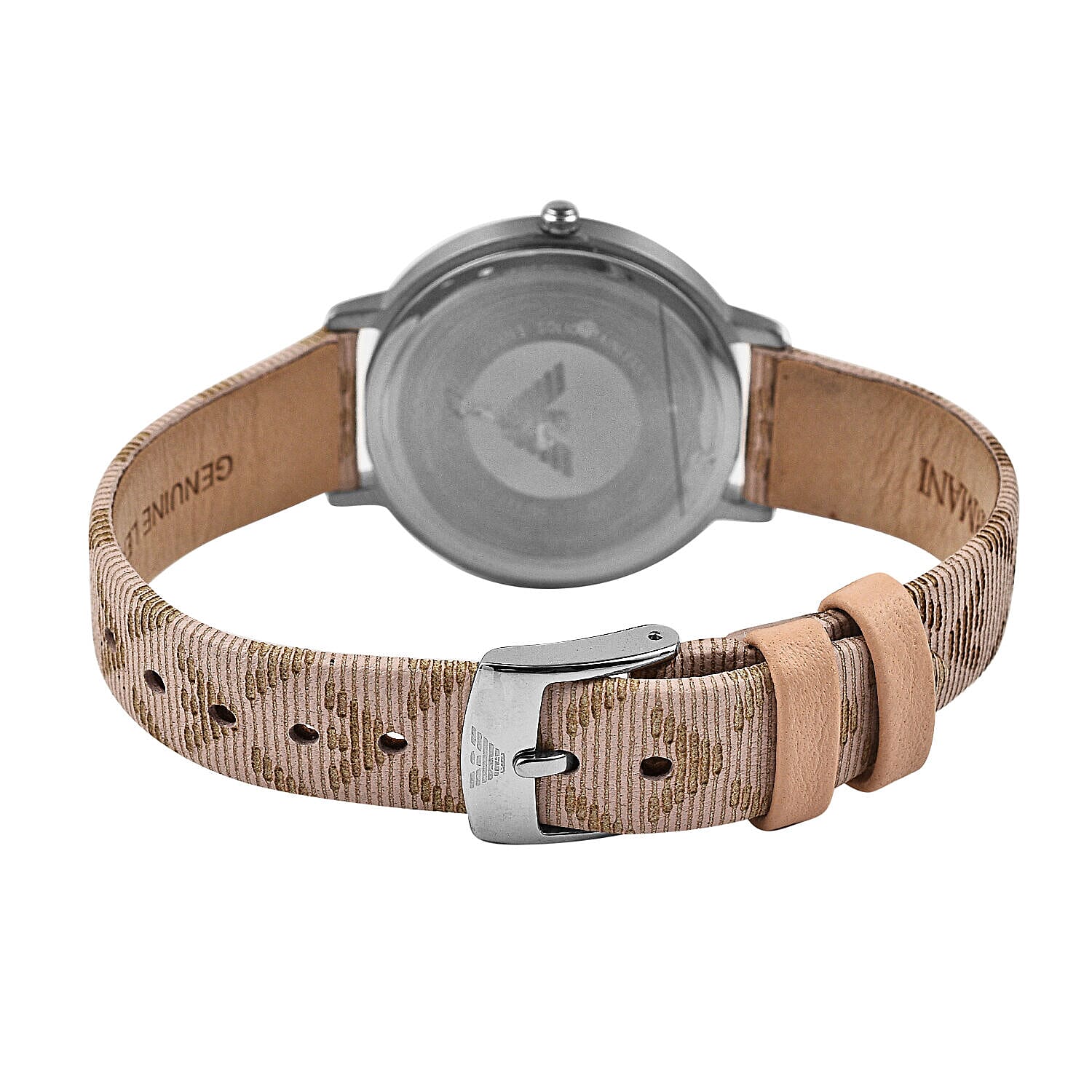 Armani leather deals strap watch women's