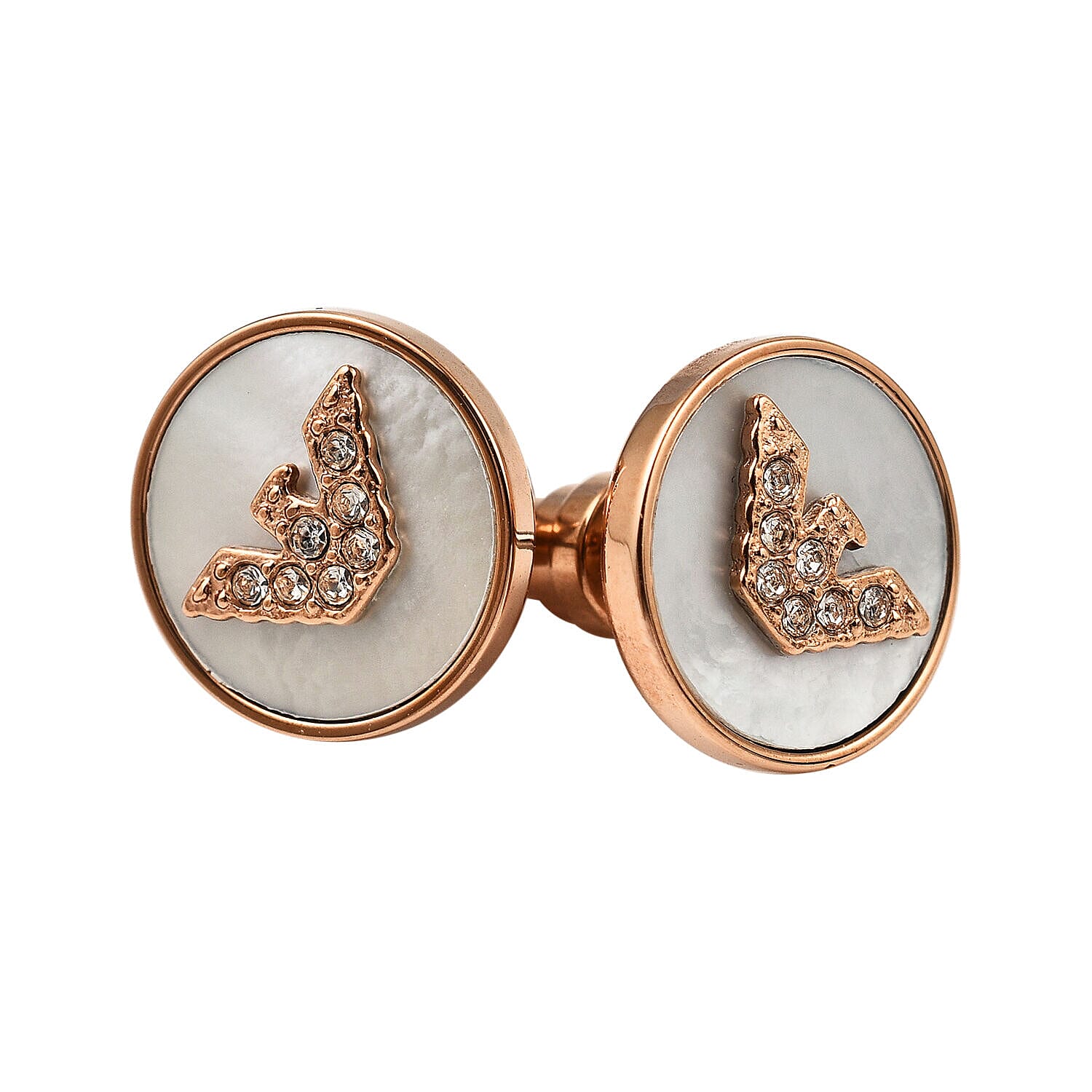 Emporio Armani Ladies Watch with Leather Strap and Stud Earrings