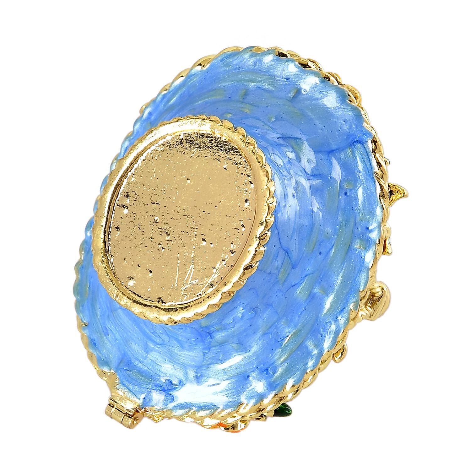 Basket Crystal Studded Trinket Jewellery Box - Multi