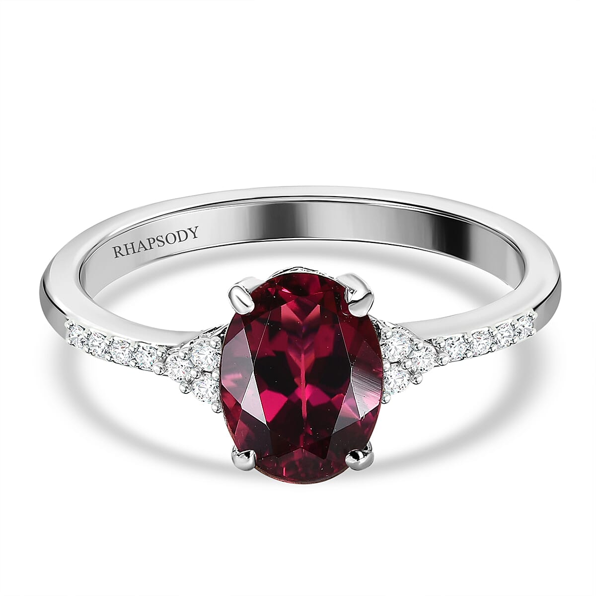 RHAPSODY 950 Platinum AAAA Rubellite & Diamond (VS-E-F) Ring 1.59 Ct.
