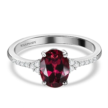 RHAPSODY 950 Platinum AAAA Rubellite and Diamond (VS-E-F) Ring 1.59 Ct.