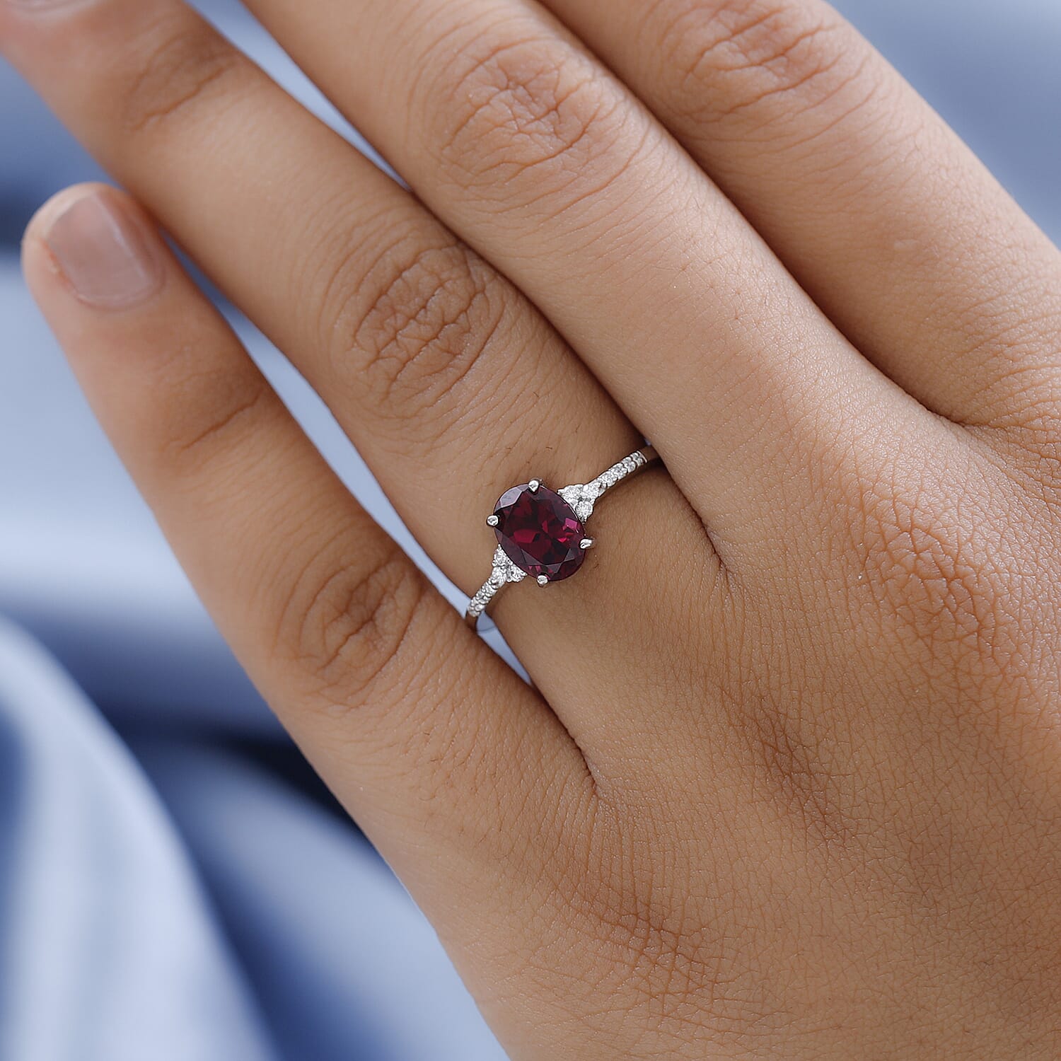 RHAPSODY 950 Platinum AAAA Rubellite & Diamond (VS-E-F) Ring 1.59 Ct.