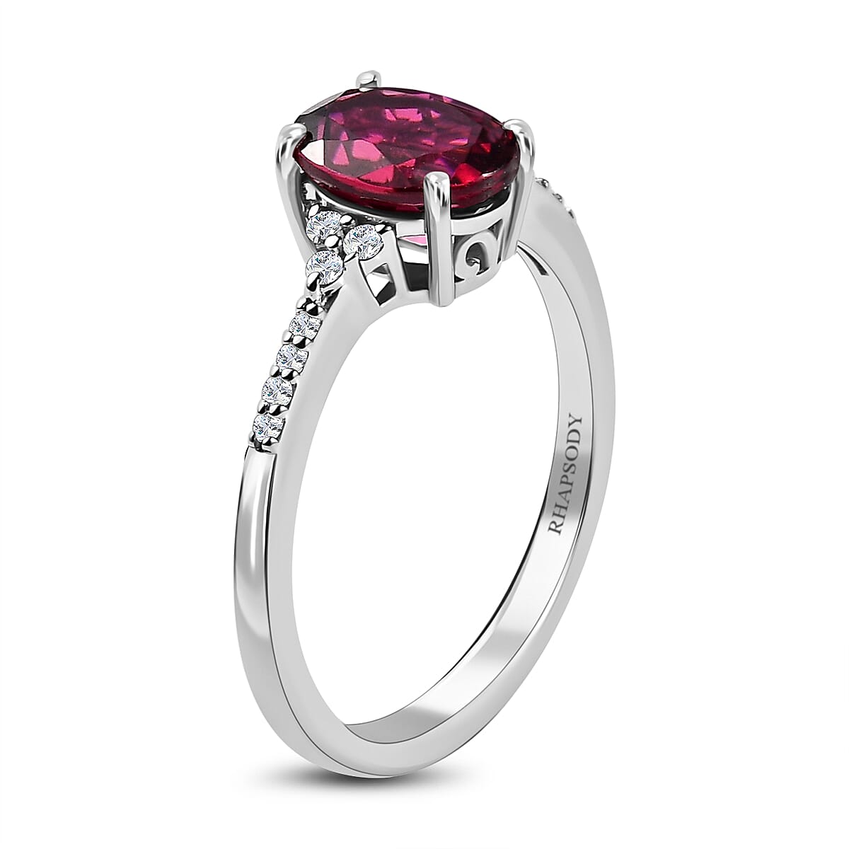 RHAPSODY 950 Platinum AAAA Rubellite & Diamond (VS-E-F) Ring 1.59 Ct.
