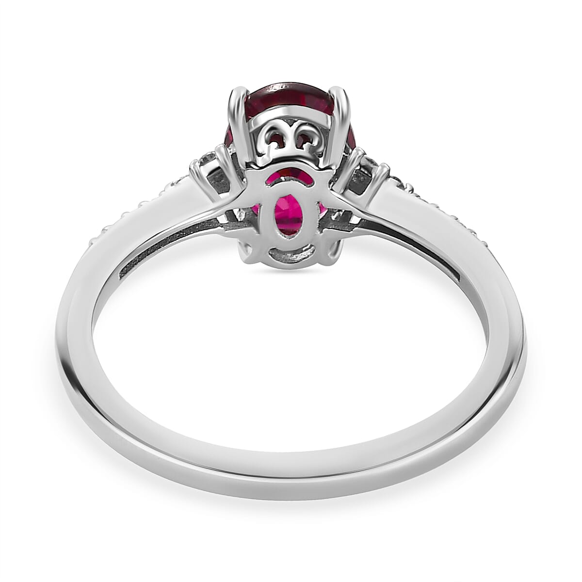 RHAPSODY 950 Platinum AAAA Rubellite & Diamond (VS-E-F) Ring 1.59 Ct.