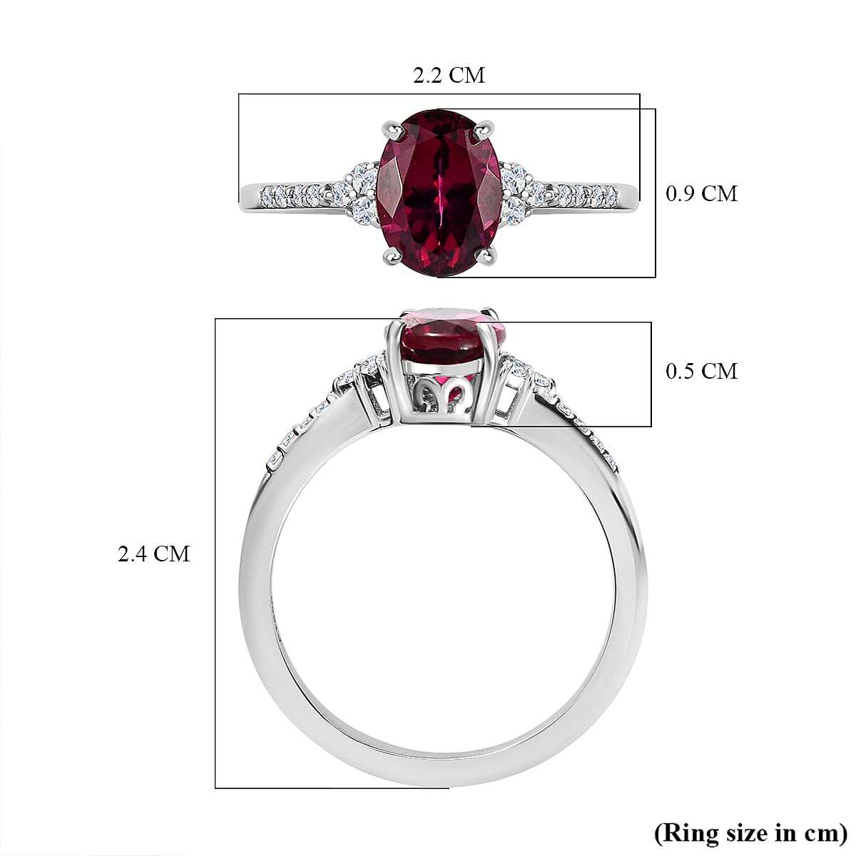 RHAPSODY 950 Platinum AAAA Rubellite & Diamond (VS-E-F) Ring 1.59 Ct.