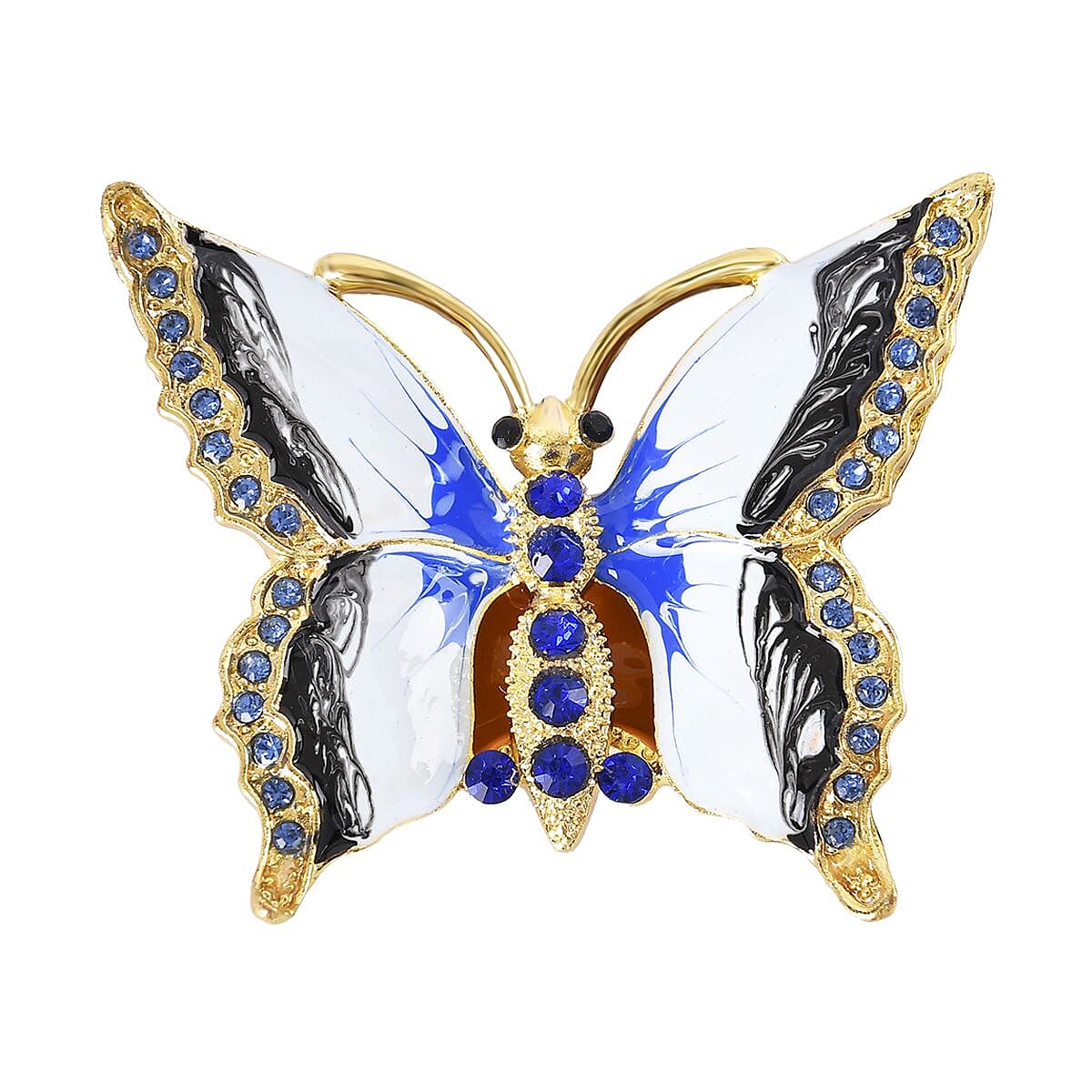 Butterfly Handmade Crystal Studded Trinket Box - Multi