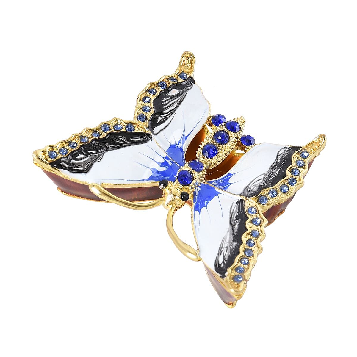 Butterfly Handmade Crystal Studded Trinket Box - Multi