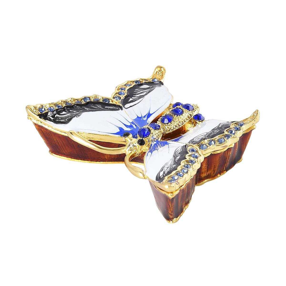 Butterfly Handmade Crystal Studded Trinket Box - Multi