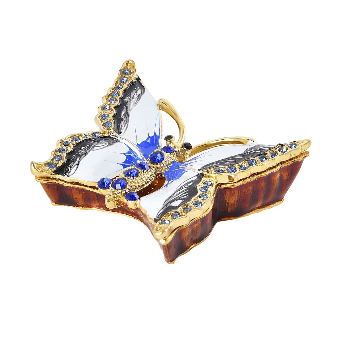 Butterfly Handmade Crystal Studded Trinket Box - Multi