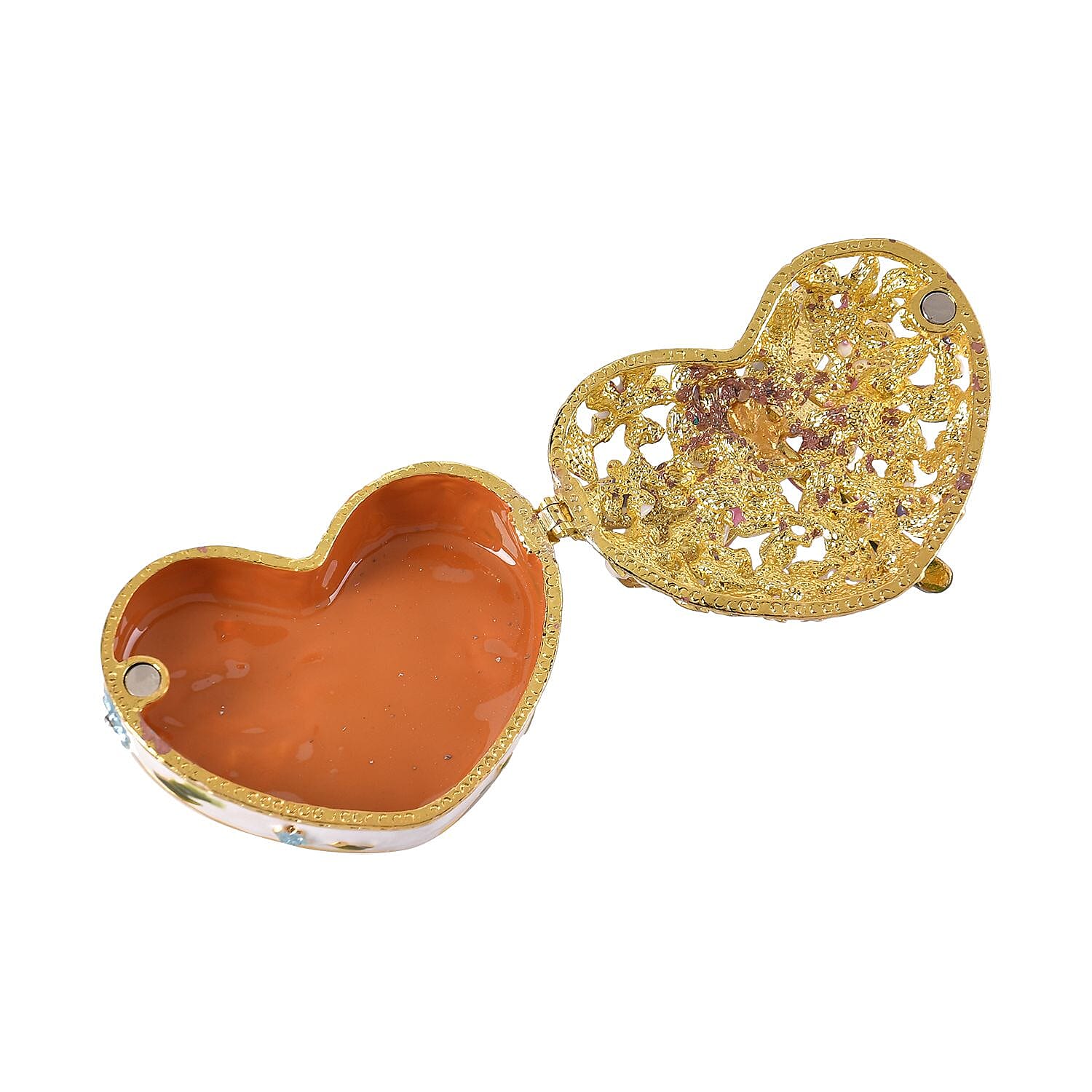 Dragonfly Crystal Studded Trinket Jewellery Box - Multi