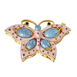Butterfly Handmade Crystal Studded Trinket Box - Multi