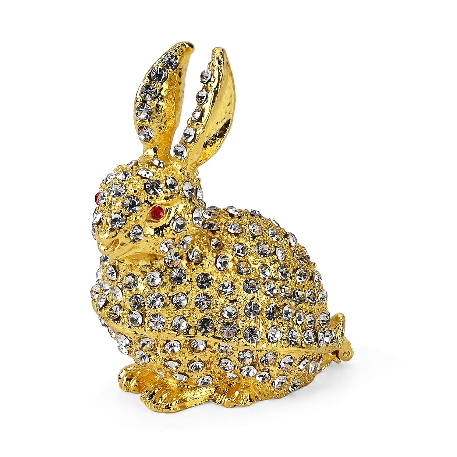 Rabit Crystal Studded Trinket Jewellery Box - Multi