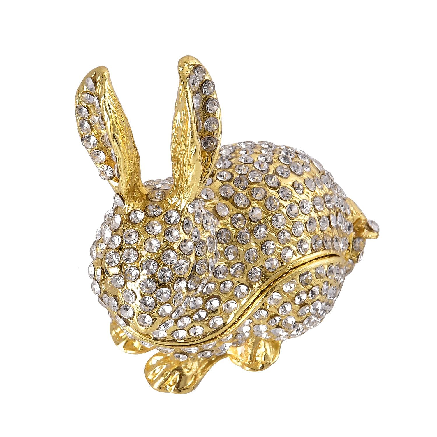 Rabit Crystal Studded Trinket Jewellery Box - Multi