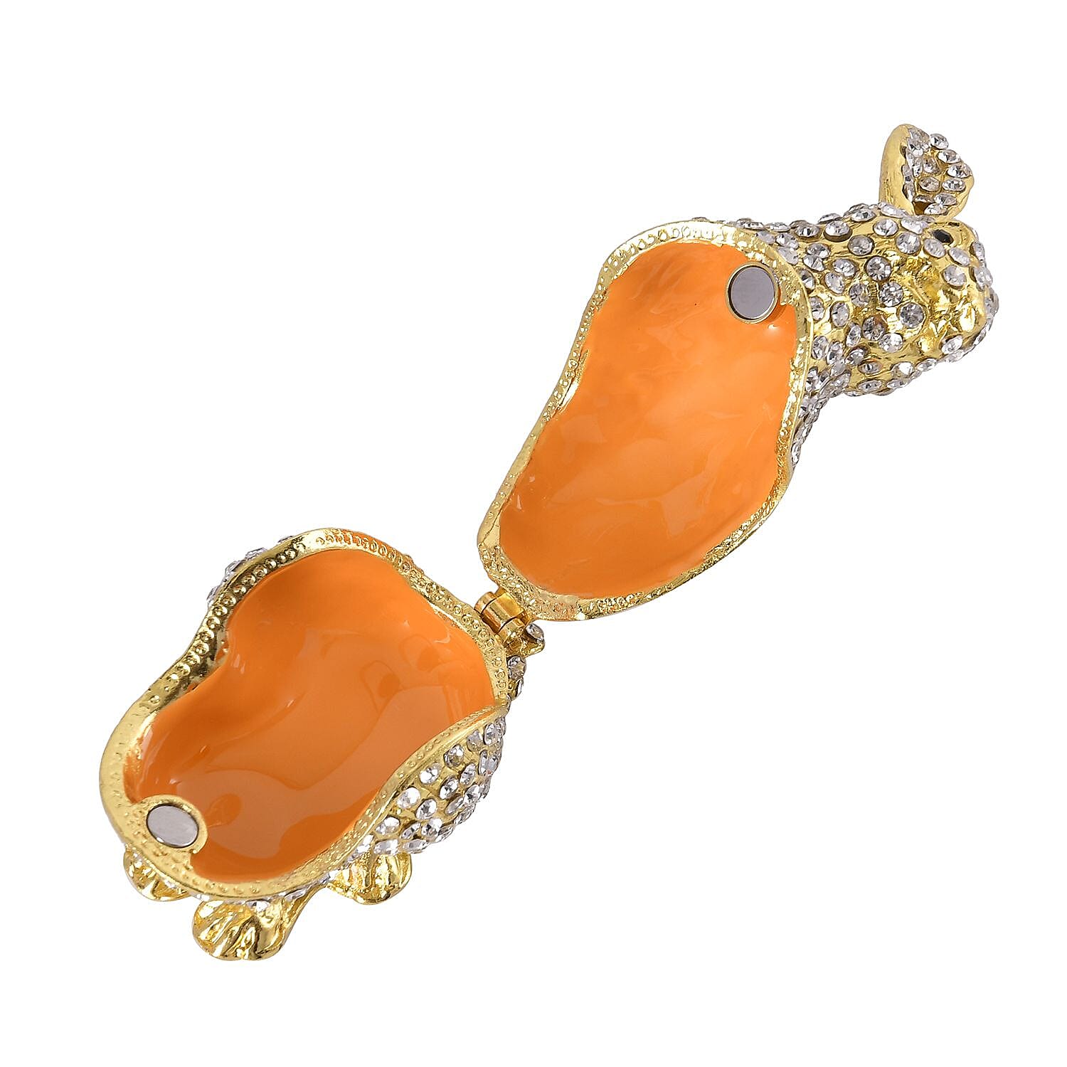 Rabit Crystal Studded Trinket Jewellery Box - Multi