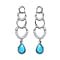 Arizona Sleeping Beauty Turquoise and Natural Zircon Dangle Earrings in Platinum Overlay Sterling Silver 1.61 Ct