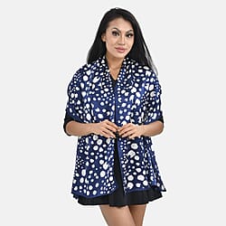 LA MAREY 100% Silk Floral Pattern Scarf (Size 177x53cm) - Light Grey & Red