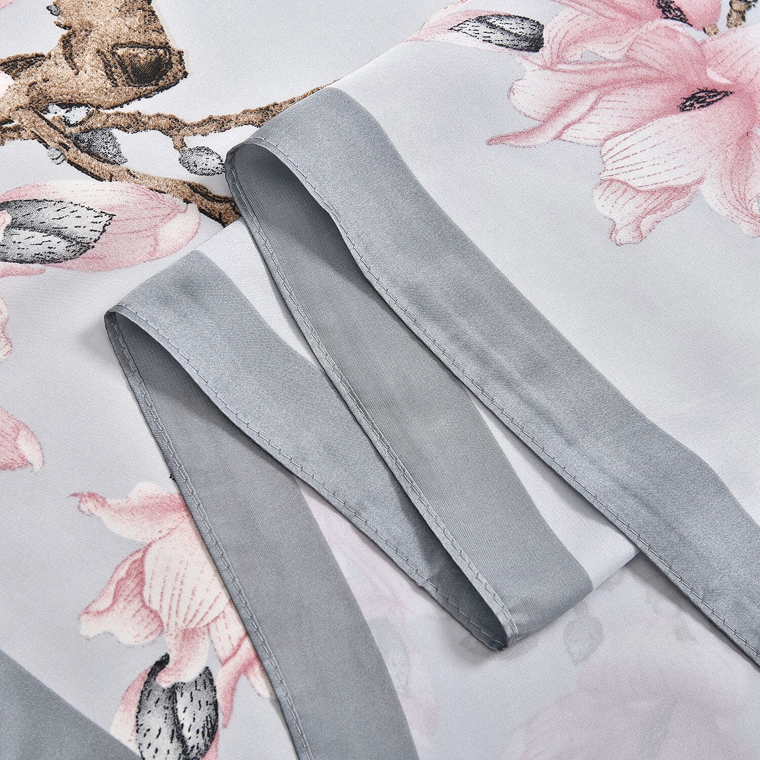 Super Soft Large Satin Floral Pattern Sarong-Scarf (Size 180x87 cm) - Pink - White