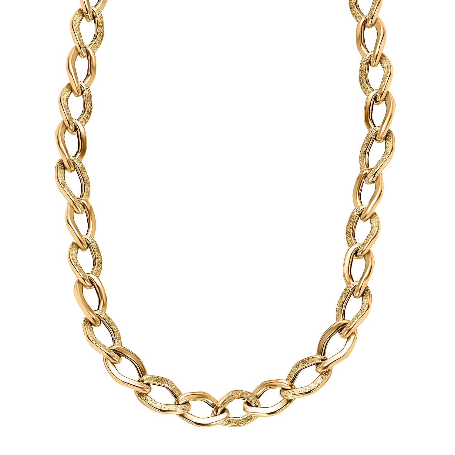 Maestro Collection - 9K Yellow Gold Elongated Curb Necklace (Size - 20), Gold Wt. 7.21 Gms