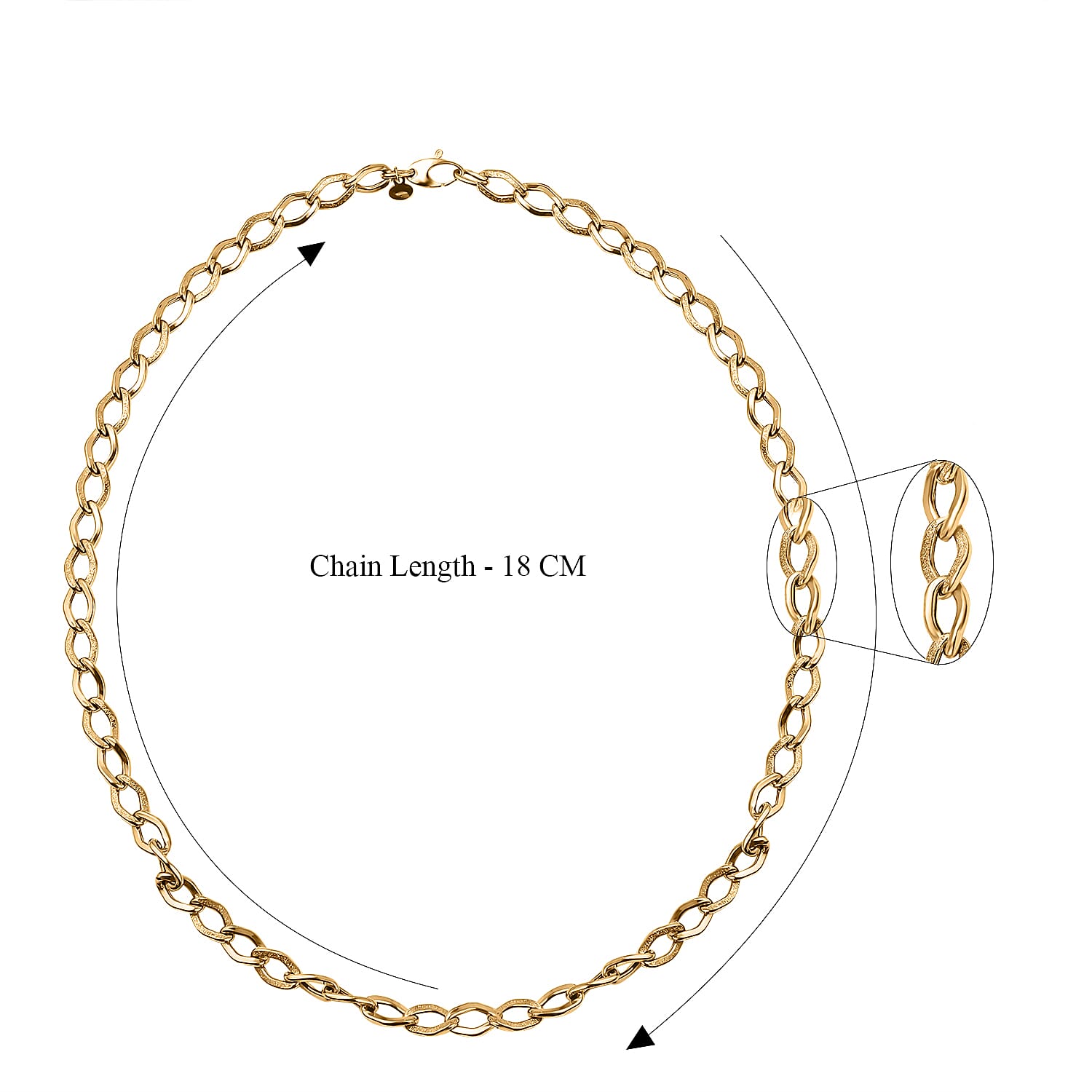 Maestro Collection - 9K Yellow Gold Elongated Curb Necklace (Size - 20), Gold Wt. 7.21 Gms