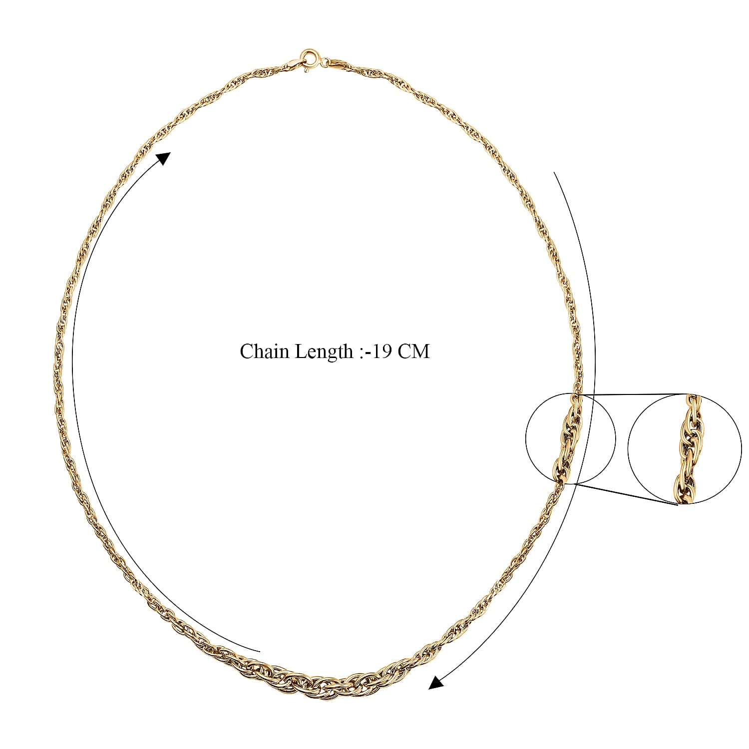 Maestro Collection - Graduated 9K Yellow Gold Prince of Wales Necklace (Size - 20)