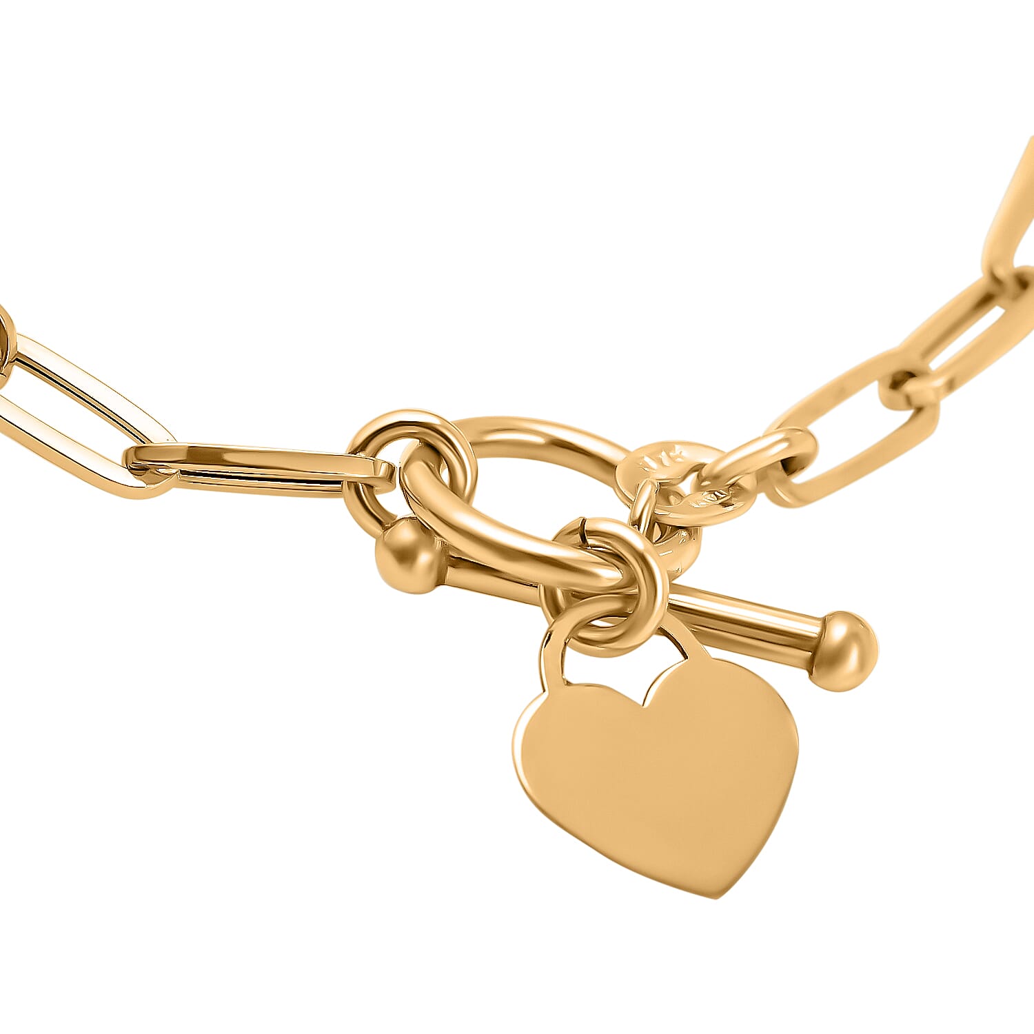 Maestro Collection - 9K Yellow Gold Paperclip Bracelet (Size - 7.5) with T-Bar Clasp