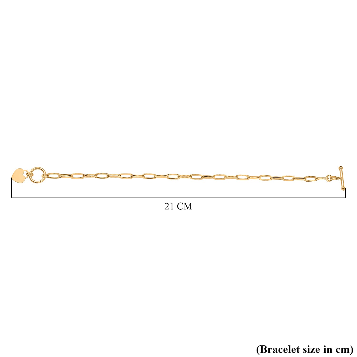 Maestro Collection - 9K Yellow Gold Paperclip Bracelet (Size - 7.5) with T-Bar Clasp