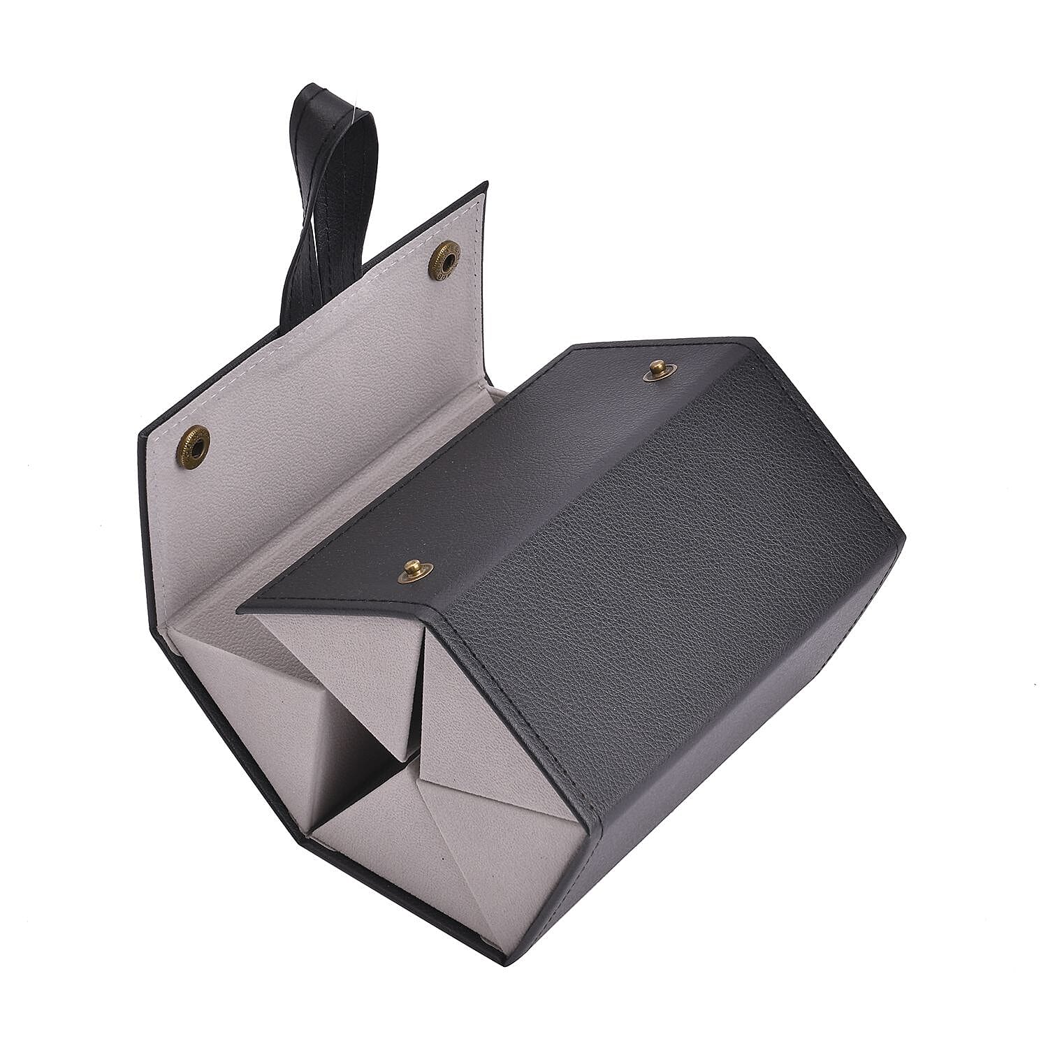 5 Slot Multipurpose Foldable Travel Organizer with Handle (Size 17x13x12 cm) - Black