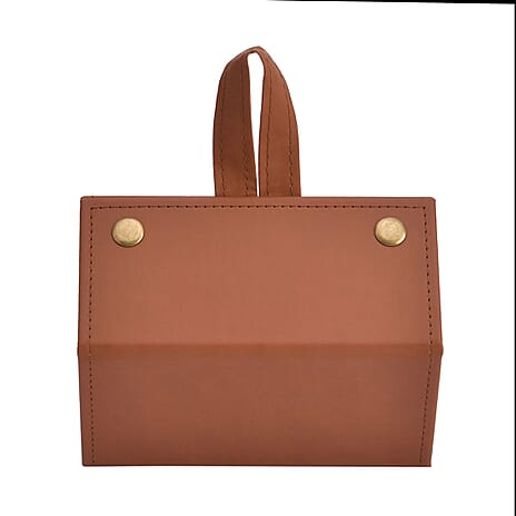 5 Slot Multipurpose Foldable Travel Organizer with Handle (Size 17x13x12 cm) - Brown