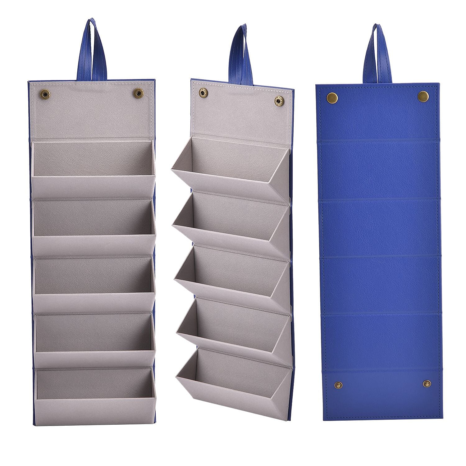 5 Slot Multipurpose Foldable Travel Organizer with Handle (Size 17x13x12 cm) - Blue