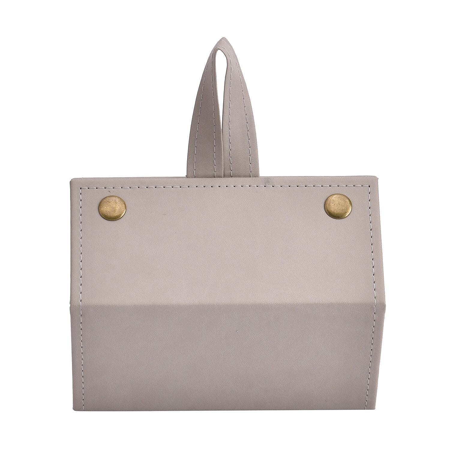 5 Slot Multipurpose Foldable Travel Organizer with Handle (Size 17x13x12 cm) - Grey