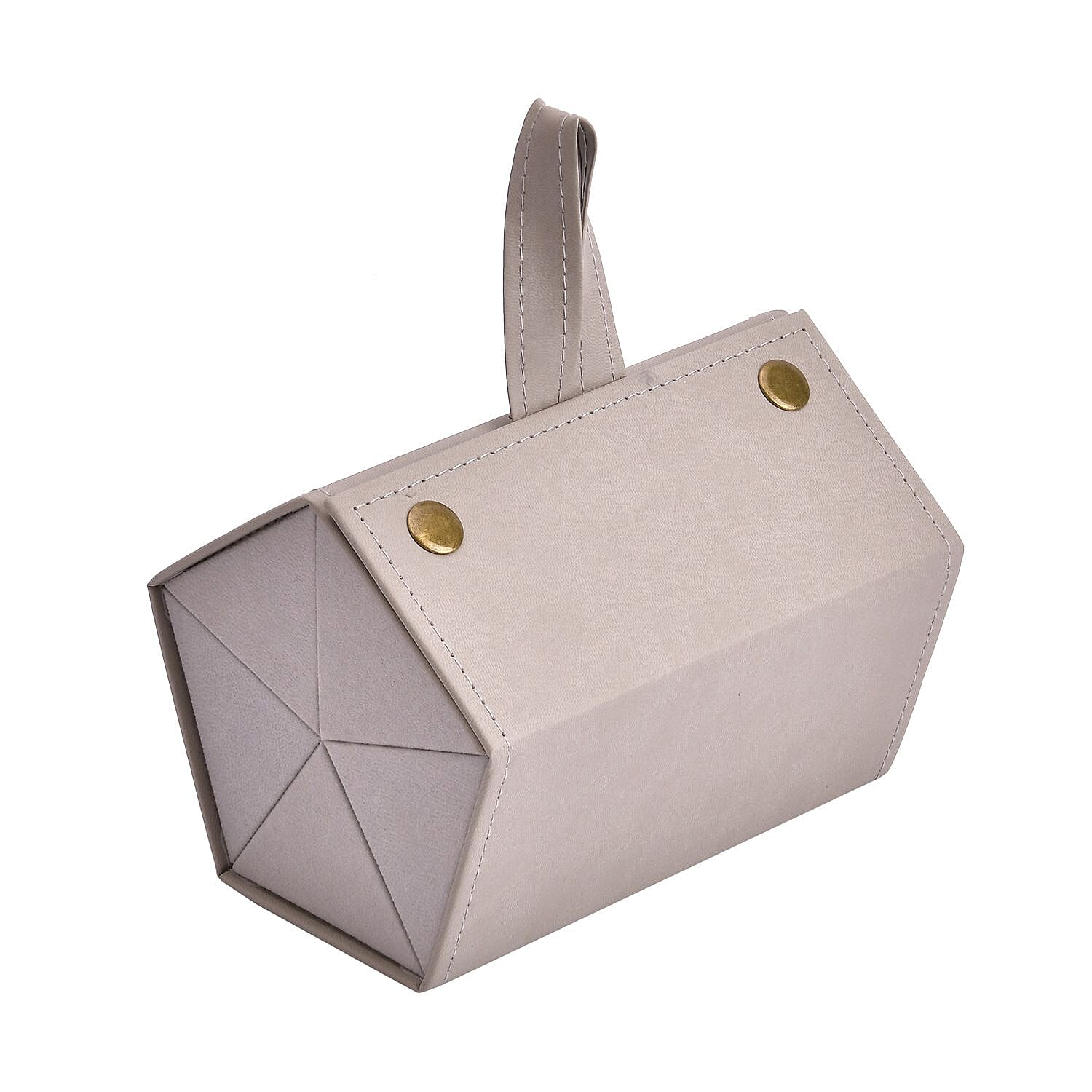 5 Slot Multipurpose Foldable Travel Organizer with Handle (Size 17x13x12 cm) - Grey