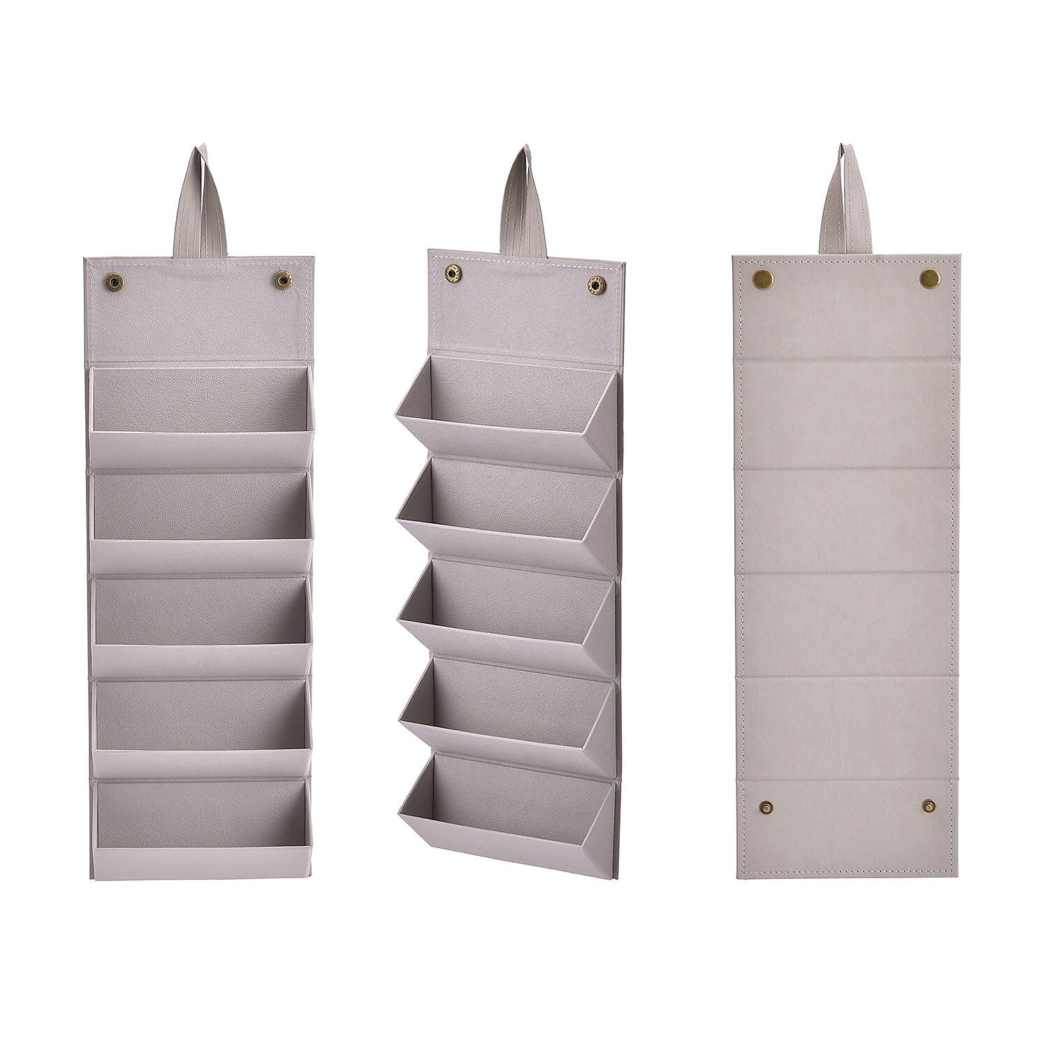 5 Slot Multipurpose Foldable Travel Organizer with Handle (Size 17x13x12 cm) - Grey