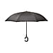 Super Find - Flamingo with Flower Pattern Upside Down Reverse Umbrella with C-Shaped Handle - Wine Red