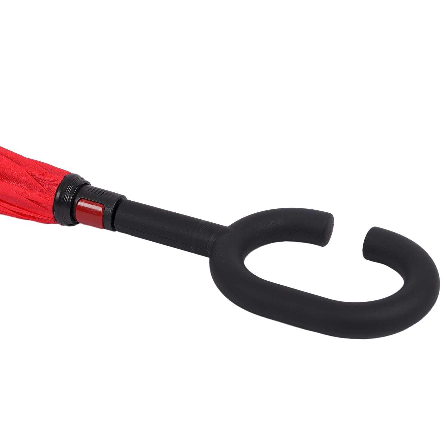 Super Find - Flamingo with Flower Pattern Upside Down Reverse Umbrella with C-Shaped Handle - Wine Red