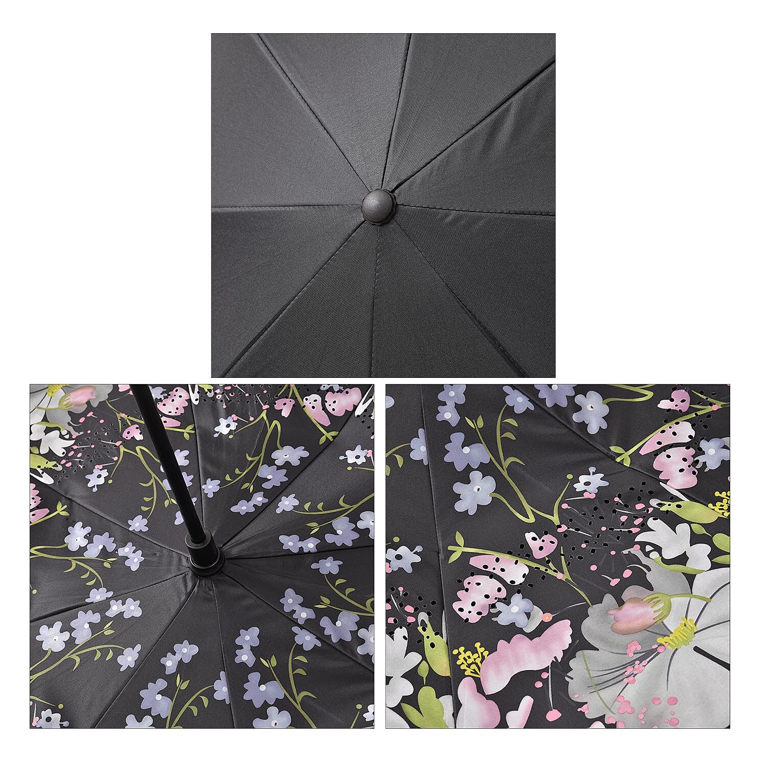 Inverted Umbrella, C Shape Handle Reverse Folding Umbrella, Anti-UV Windproof Travel Umbrella - Multi