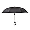 Inverted Umbrella, C Shape Handle Reverse Folding Umbrella, Anti-UV Windproof Travel Umbrella - Flamingo