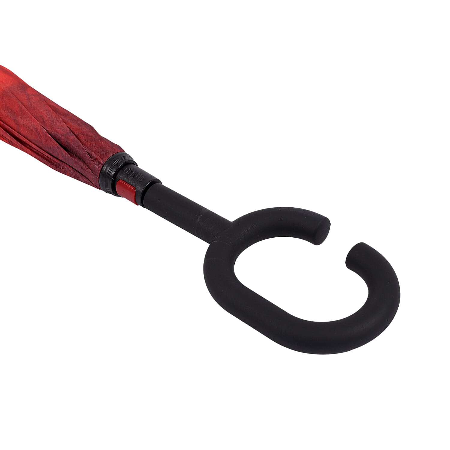 Inverted Umbrella, C Shape Handle Reverse Folding Umbrella, Anti-UV Windproof Travel Umbrella - Red