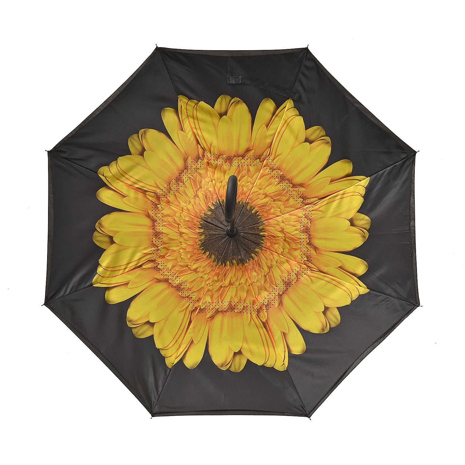 Inverted Umbrella, C Shape Handle Reverse Folding Umbrella, Anti-UV Windproof Travel Umbrella -  Sunflower