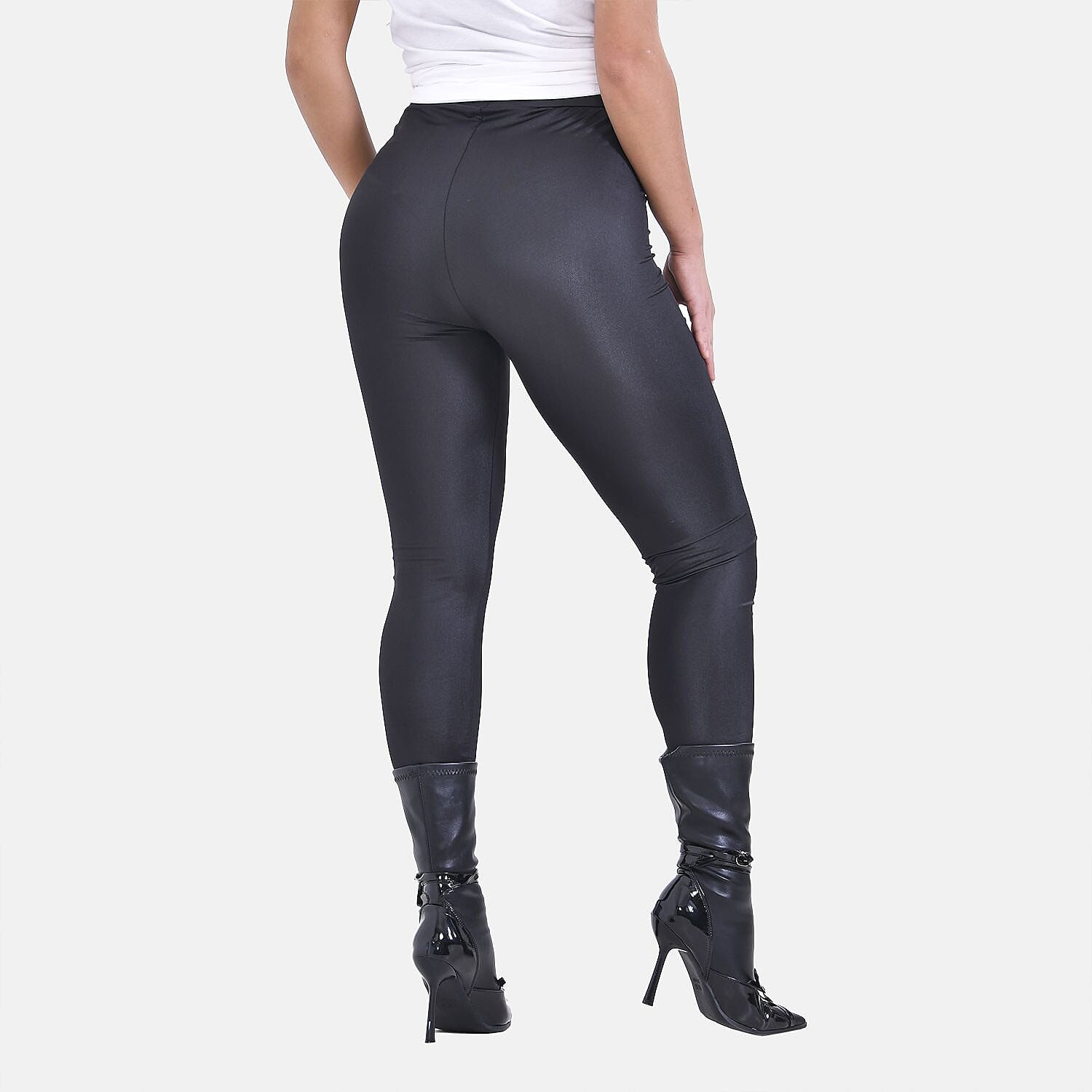 Leggings with Sheen Finish (Size M) - Black