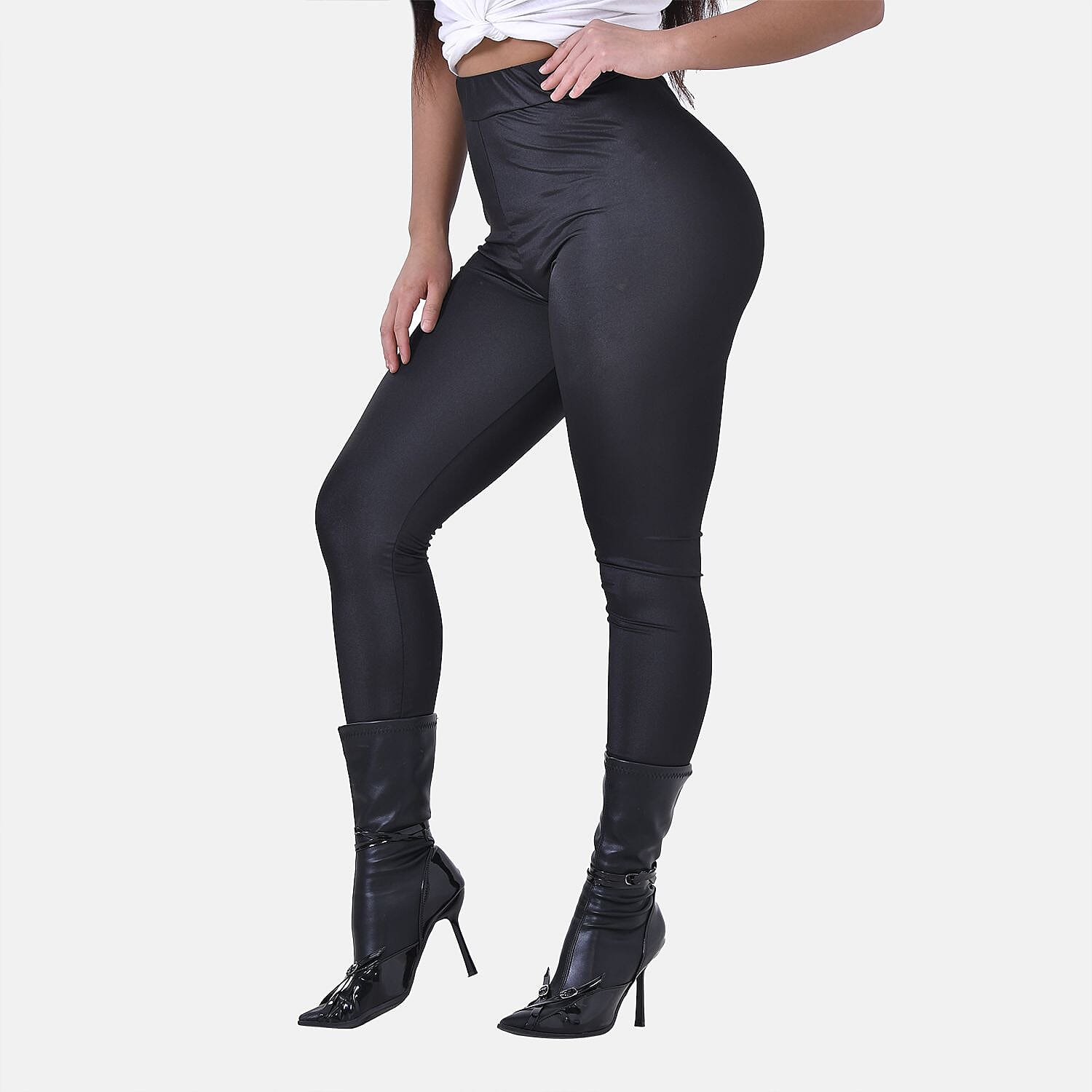 Leggings with Sheen Finish (Size M) - Black