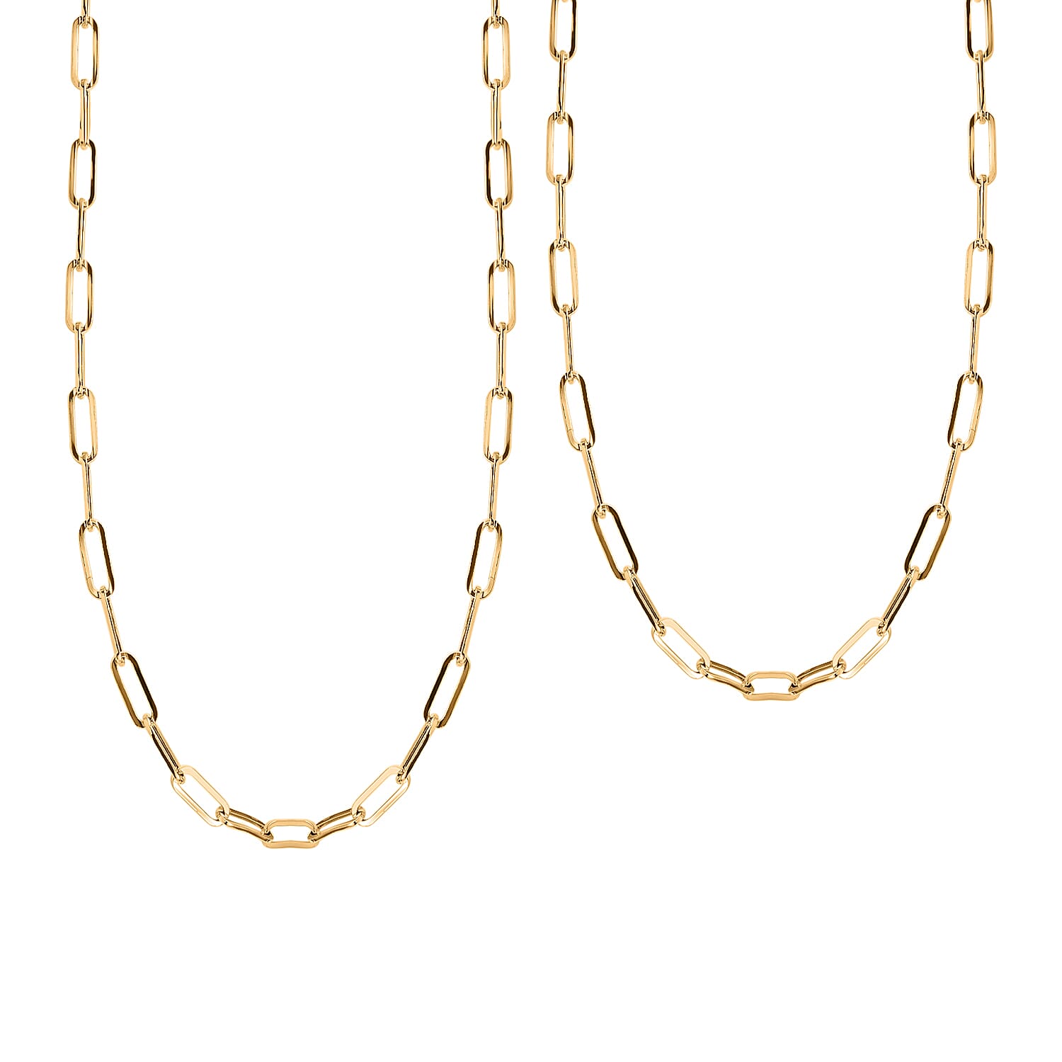 9K Yellow Gold Paperclip Chain (Size - 22) with Lobster Clasp