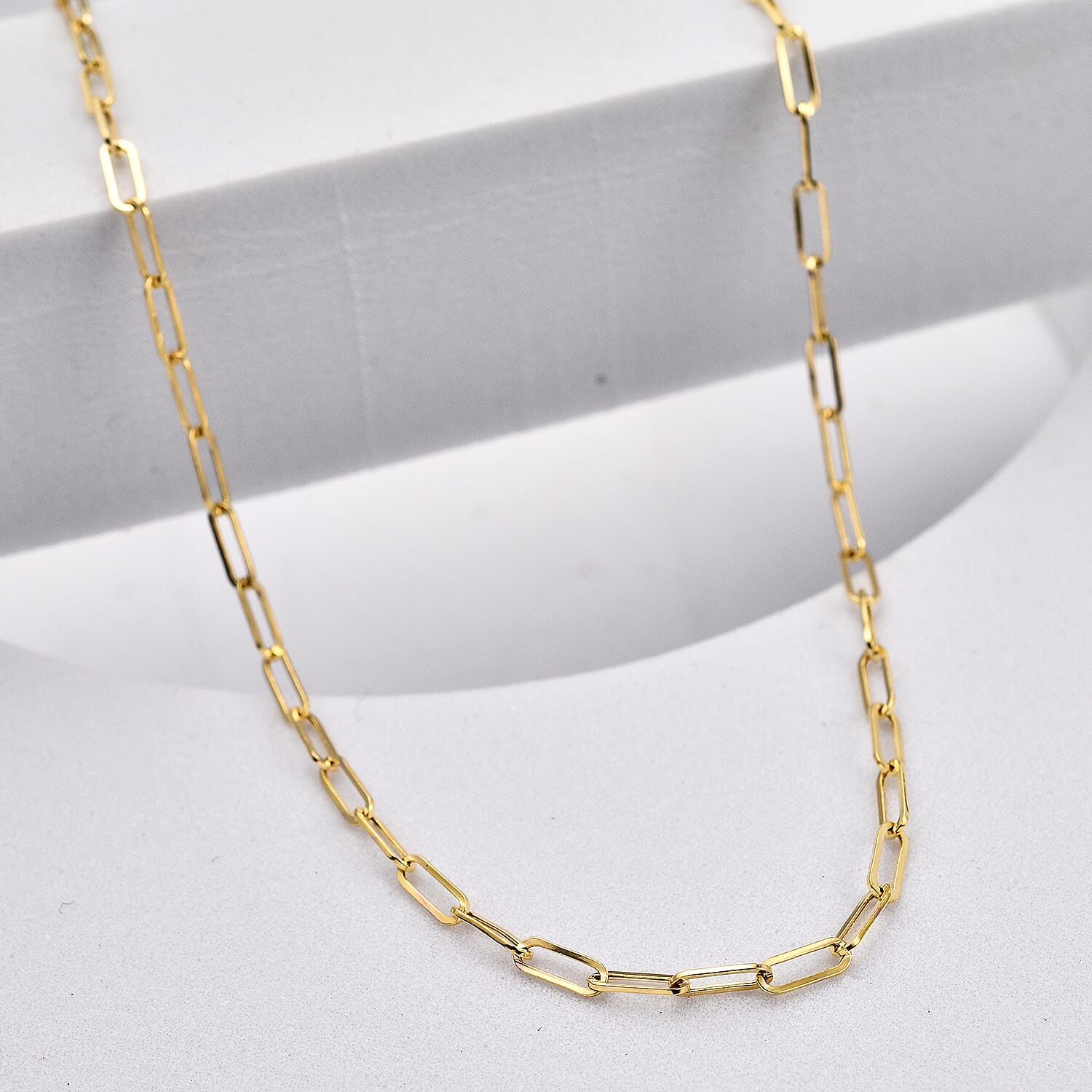 9K Yellow Gold Paperclip Chain (Size - 22) with Lobster Clasp