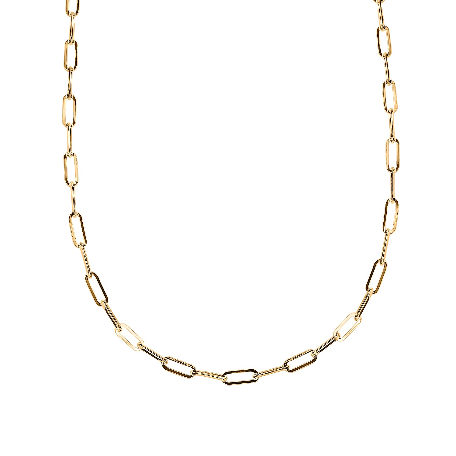 9K Yellow Gold Paperclip Chain (Size - 22) with Lobster Clasp
