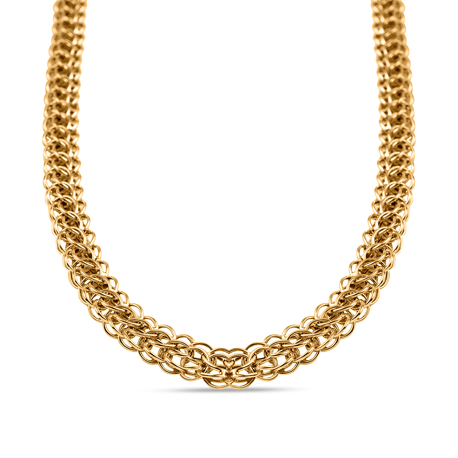 Italian Made 9K Yellow Gold Byzantine Necklace (Size - 20), Gold Wt. 15.40 Gms