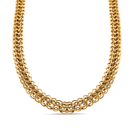 Italian Made 9K Yellow Gold Byzantine Necklace (Size - 20), Gold Wt. 15.40 Gms