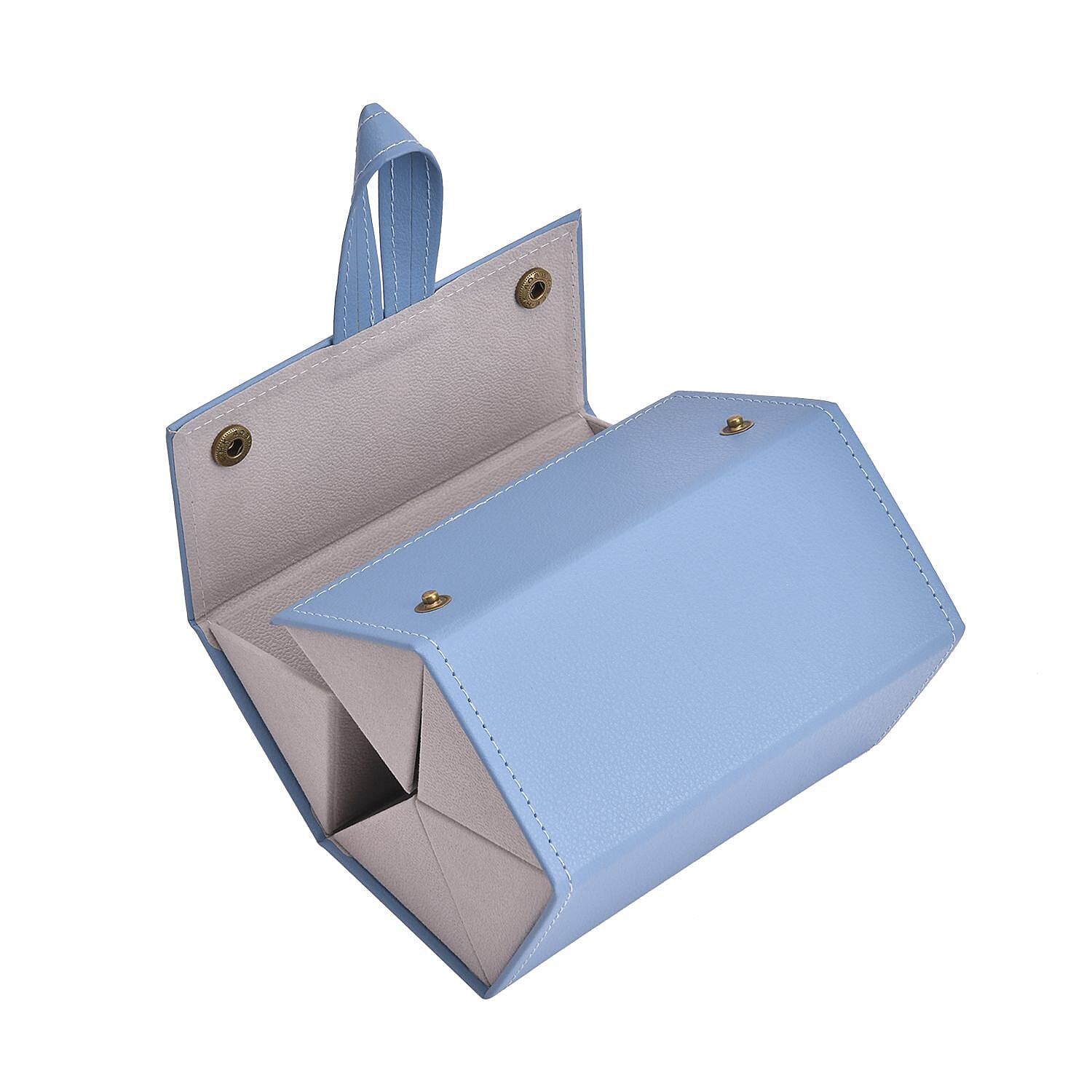 5 Slot Multipurpose Foldable Travel Organizer with Handle (Size 17x13x12 cm) - Sky Blue