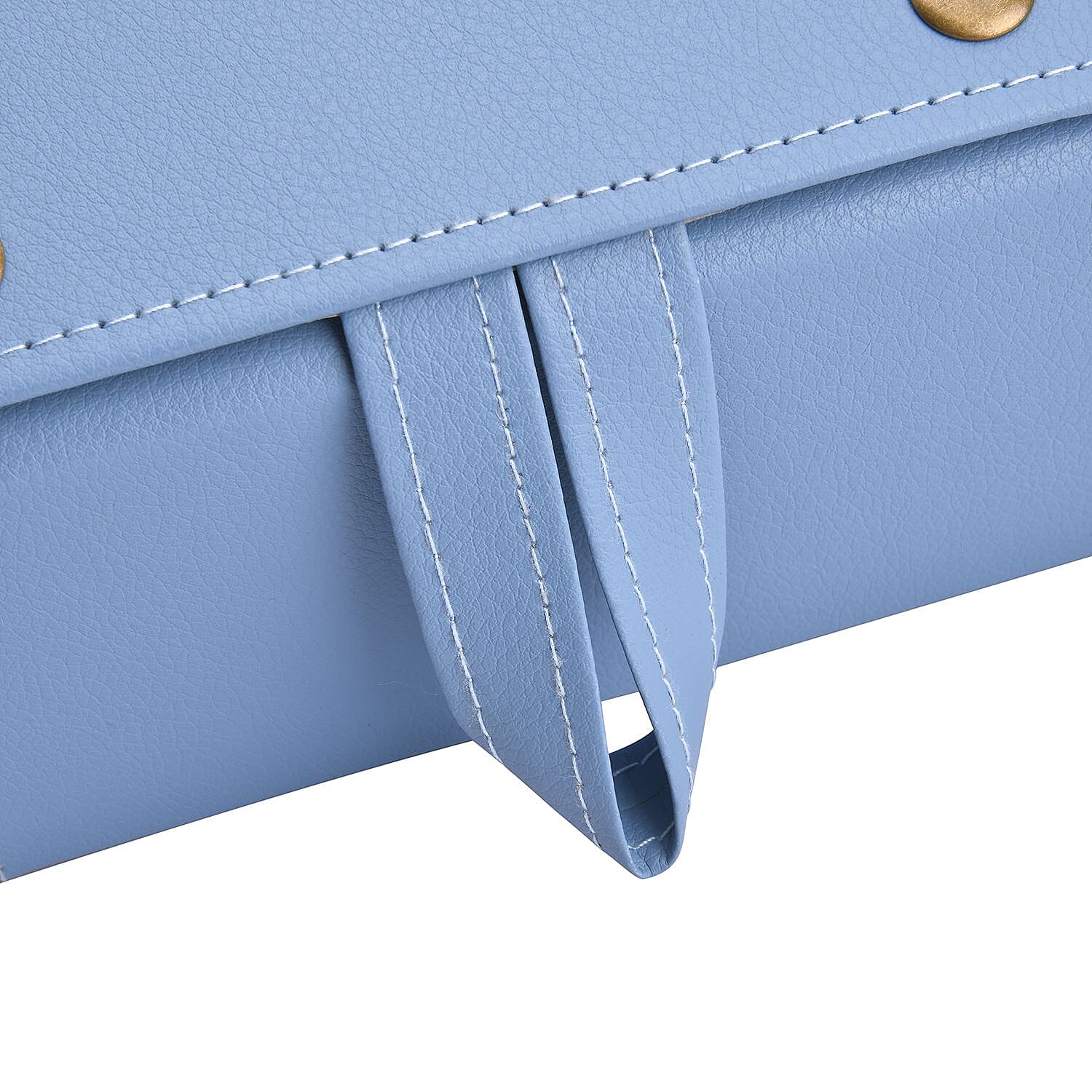 5 Slot Multipurpose Foldable Travel Organizer with Handle (Size 17x13x12 cm) - Sky Blue