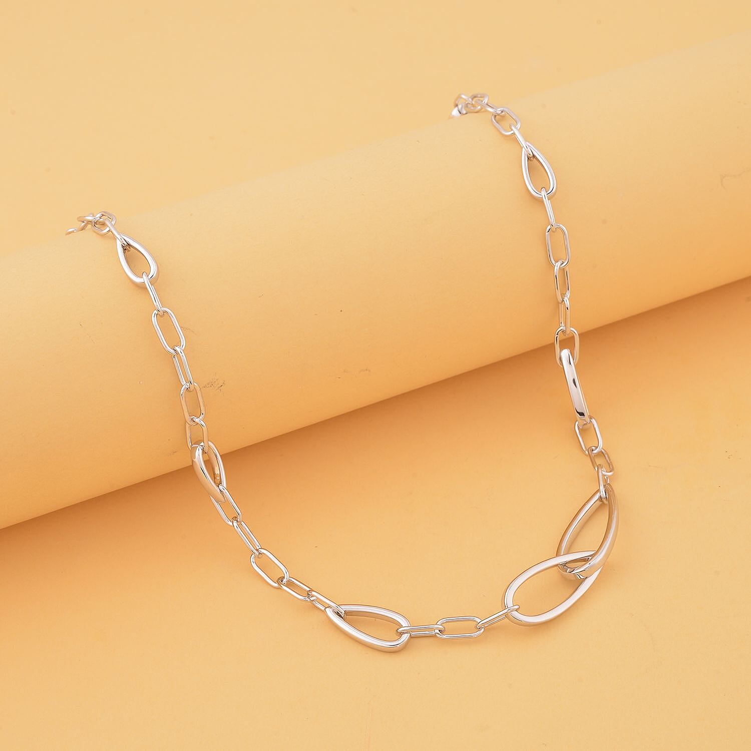 LucyQ Drip Collection - Rhodium Overlay Sterling Silver Necklace (Size - 20 Inch with Ext)