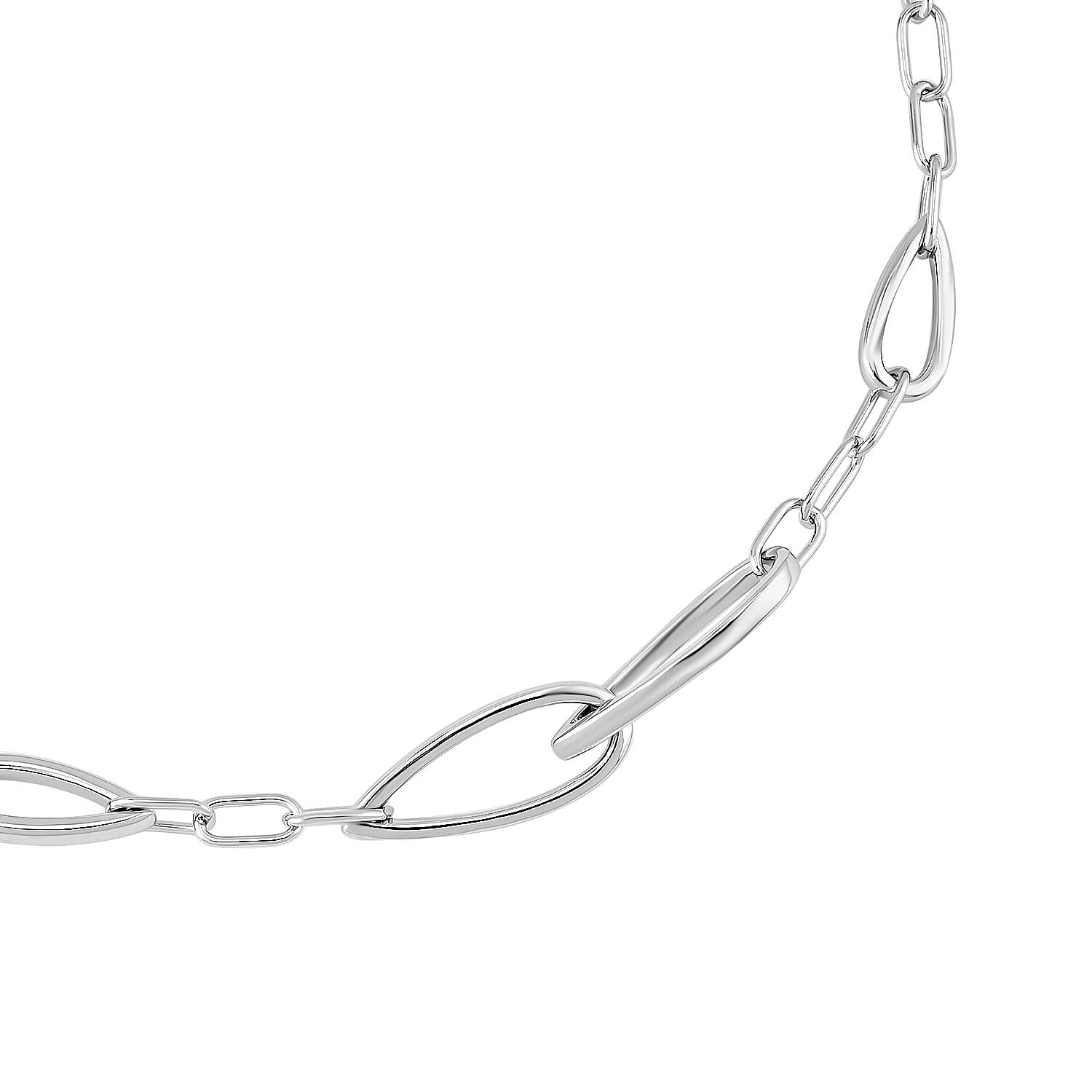 LucyQ Drip Collection - Rhodium Overlay Sterling Silver Necklace (Size - 20 Inch with Ext)