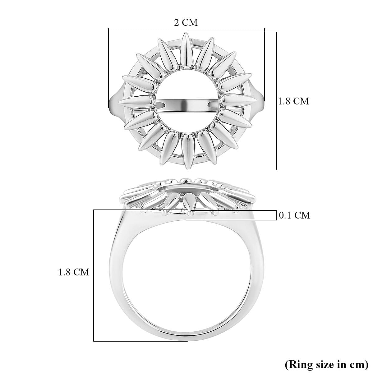 LucyQ Petal Collection - Rhodium Overlay Sterling Silver Ring